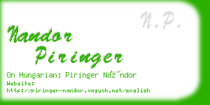 nandor piringer business card